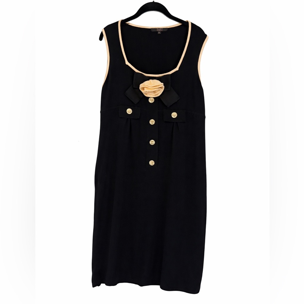 Alex Marie Sleeveless Sweater Dress with Flower and Bow Detail